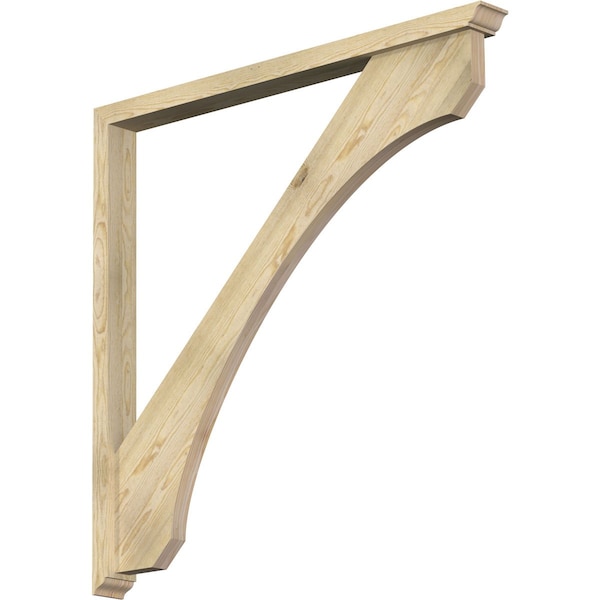 Ekena Millwork Legacy Traditional Rough Sawn Bracket w/ Offset Brace, Douglas Fir, 4"W x 48"D x 48"H BKT0402X48X48LEC01RDF - main